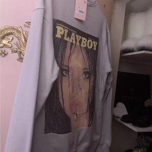 Playboy Missguided Sweatshirt 0 New 💕 Magazine XS small Gray